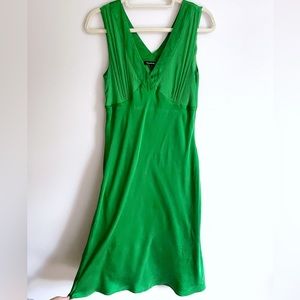 Mid Length Elegant Cocktail Dress in Bright Green Silk Fabric for Holiday Party